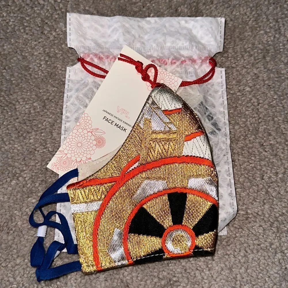 VPL Japanese Vintage Kimono OBI Face Mask!